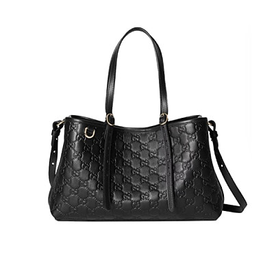 GUCCI-815214 1000 구찌 블랙 GG 엠블럼 미디엄 토트백