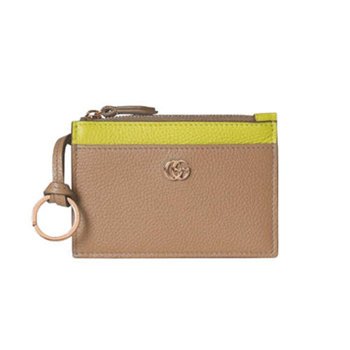 GUCCI-837966 2843 구찌 베이지/브라이트 그린 GG 마몽 카드 케이스