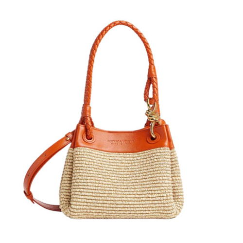 BOTTEGA VENETA-827475 보테가 베네타 오렌지 라피아 스몰 파라슈트
