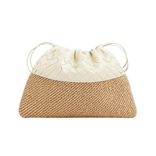 BOTTEGA VENETA-839102 보테가 베네타 화이트 라피아 더스트 백