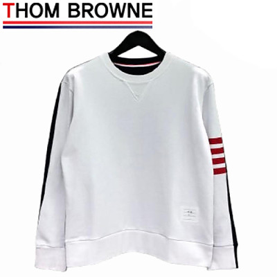 THOM BROWNE-08202 톰 브라운 화이트 스트라이프 장식 스웨트셔츠 남성용