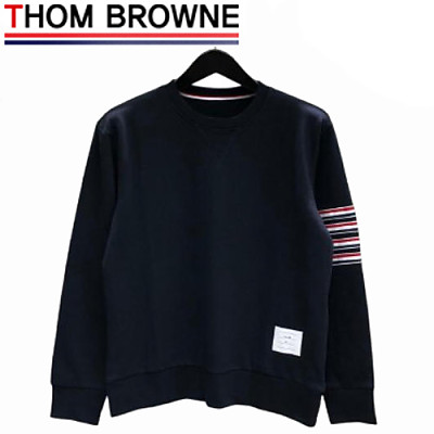 THOM BROWNE-08204 톰 브라운 네이비 스트라이프 장식 스웨트셔츠 남성용