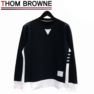 THOM BROWNE-08207 톰 브라운 네이비 스트라이프 장식 스웨트셔츠 남성용