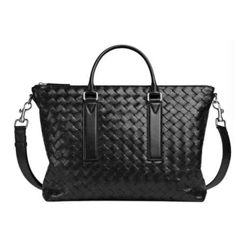 BOTTEGA VENETA-815784 보테가 베네타 블랙 인트레치아토 소프트 브리프케이스
