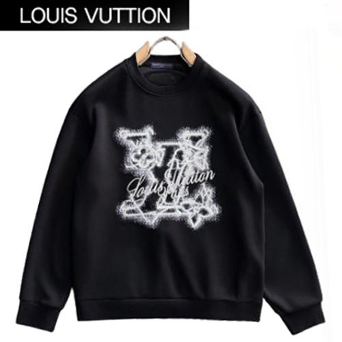 LOUIS VUITTON-08173 루이비통 블랙 아플리케 장식 스웨트셔츠 남성용
