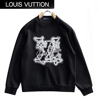 LOUIS VUITTON-08173 루이비통 블랙 아플리케 장식 스웨트셔츠 남성용