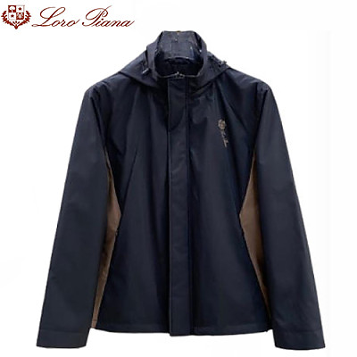 Loro Piana-08177 로로피아나 블랙 나일론 바람막이 후드 재킷 남성용
