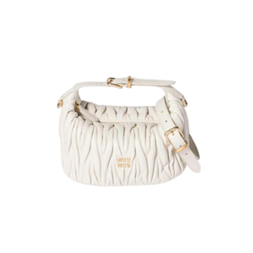 MIUMIU-5NE026 미우미우 화이트 마테라쎄 나파 가죽 파우치