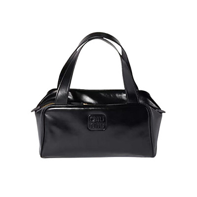 MIUMIU-5BB182 미우미우 블랙 가죽 탑 핸들 백
