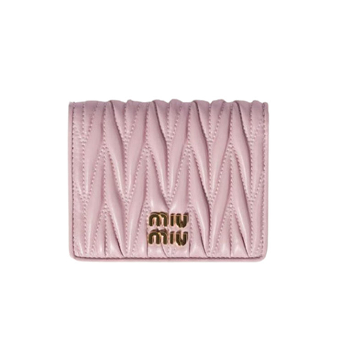 MIUMIU-5MV204 미우미우 핑크 마테라쎄 나파 가죽 반지갑