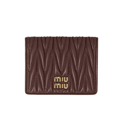 MIUMIU-5MV204 미우미우 브라운 마테라쎄 나파 가죽 반지갑
