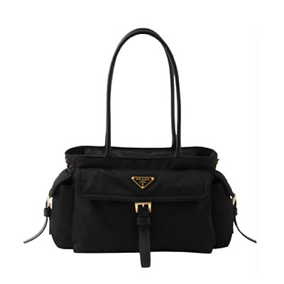 PRADA-1BG596 프라다 블랙 익스플로어 미디엄 리나일론 토트백