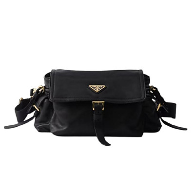 PRADA-1BD394 프라다 블랙 익스플로어 미디엄 나파 가죽 숄더백