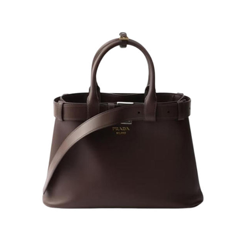 PRADA-1BA434 프라다 브라운 버클 미디엄 가죽 핸드백