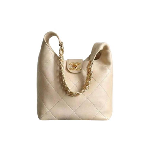 CHANEL-C041 샤넬 베이지 카프스킨 호보 백