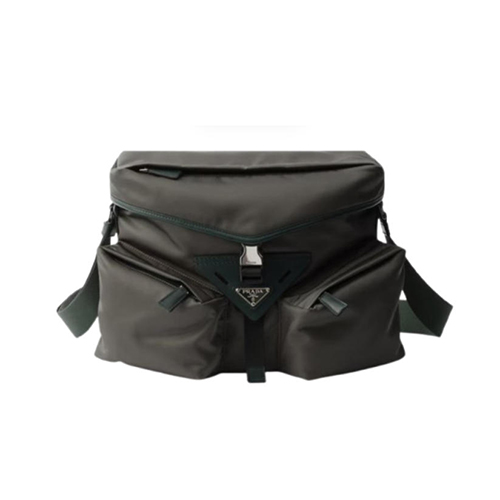 PRADA-2VD062 프라다 그레이 리나일론 가죽 숄더백