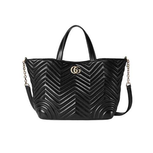 GUCCI-847387 1000 구찌 블랙 GG 마몽 미디엄 토트백