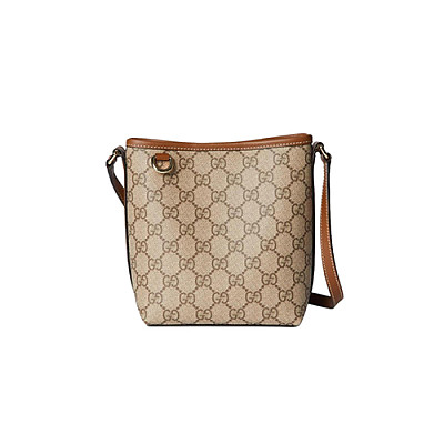 GUCCI-847090 9758 구찌 베이지/브라운 GG 엠블럼 나노 버킷백