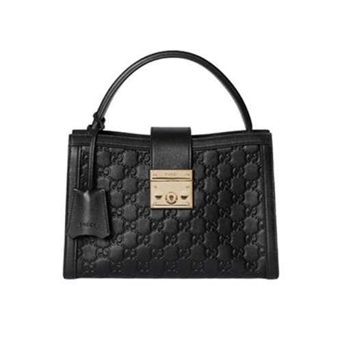 GUCCI-838992 1000 구찌 블랙 패들락 미디엄 탑 핸들백