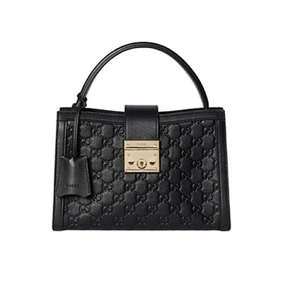 GUCCI-838992 1000 구찌 블랙 패들락 미디엄 탑 핸들백