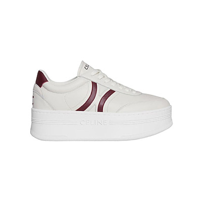 CELINE-365215 셀린느 화이트/버건디 웨지 아웃솔 블록 스니커즈 여성용