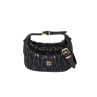 MIUMIU-5NE026 미우미우 블랙 마테라쎄 나파 가죽 파우치