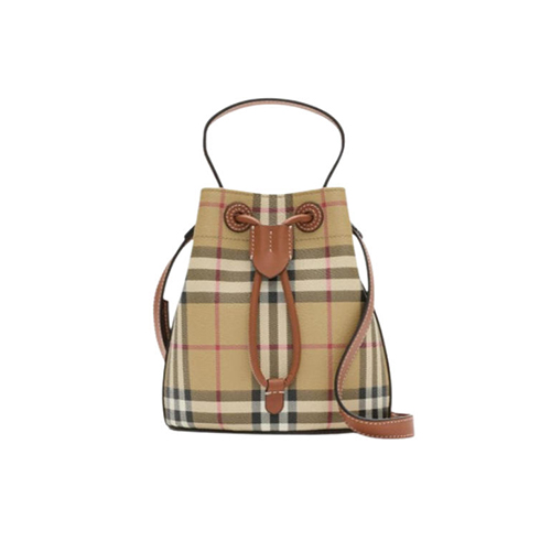BURBERRY-81004861 버버리 베이지/브라운 미니 체크 버킷 백