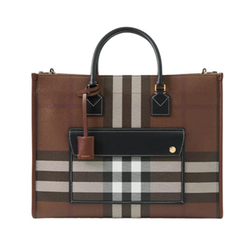 BURBERRY-81122271 버버리 브라운 미디엄 프레야 토트