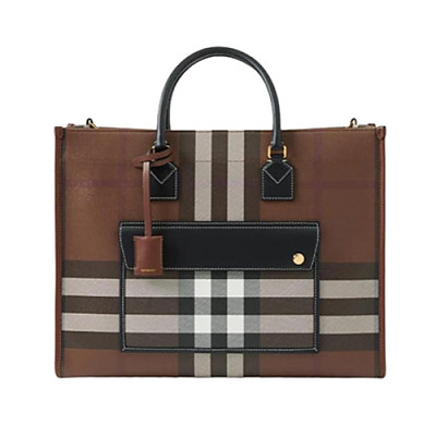 BURBERRY-81122271 버버리 브라운 미디엄 프레야 토트