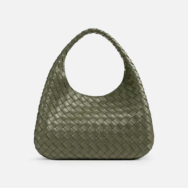 [스페셜오더]BOTTEGA VENETA-844249 보테가 베네타 올리브그린 양가죽 미디엄 캄파나