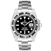 [스페셜오더]ROLEX-롤렉스 서브마리너 스틸 블루/핑크 사파이어 베젤 블랙다이얼 시계40mm