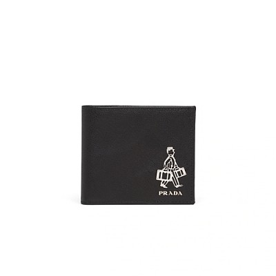 PRADA-2MO513 프라다 블랙 송아지 가죽 지갑