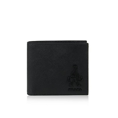 PRADA-2MO513 프라다 블랙 송아지 가죽 지갑