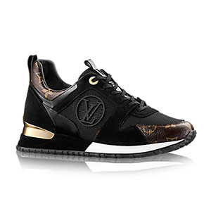 LOUIS VUITTON-1ADG6B 루이비통 블랙 송아지 가죽 모노그램 런 어웨이 스니커즈 남성용