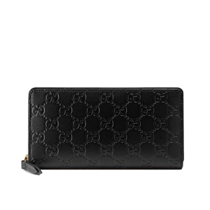 GUCCI-410102 1000 구찌 시그니처 블랙 지퍼 어라운드 장지갑