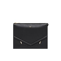 [스페셜오더]FENDI-7VA433 팬디 브라운 자카드 FF 모티프 형광 옐로우 인서트 장식 클러치