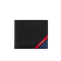 [스페셜오더]PRADA-2MO513 프라다 사피아노가죽 상감 디테일 블랙 반지갑